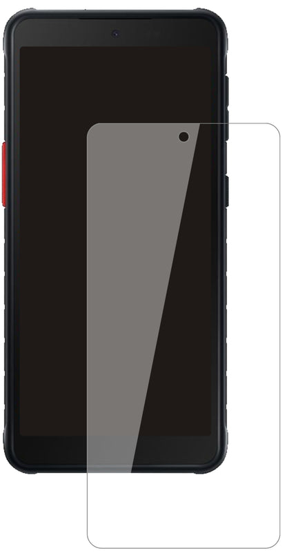 SamsungGalaxy Xcover 5 mit aufgebrachter dipos Flex Schutzfolie, glasklare Darstellung ohne Einschränkungen