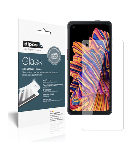 Klare Displayschutzfolie von dipos passend für Samsung Galaxy XCover Pro, 9H kratzfest und blasenfrei montiert