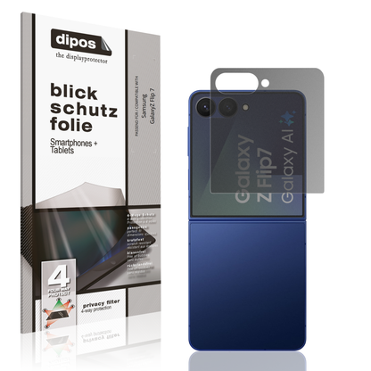 Blickschutzfolie von dipos passend für Samsung GalaxyZ Flip 7, präziser Zuschnitt und blasenfrei montiert