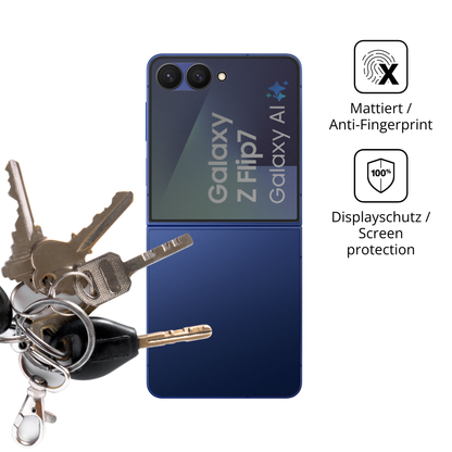 dipos Displayschutz für Samsung GalaxyZ Flip 7, mattierte Oberfläche, Blickschutzfilter und perfekter Passform
