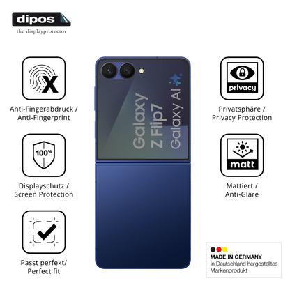 Privatsphäre-Schutz durch Sichtschutz-Folie passend zugeschnitten für Samsung GalaxyZ Flip 7