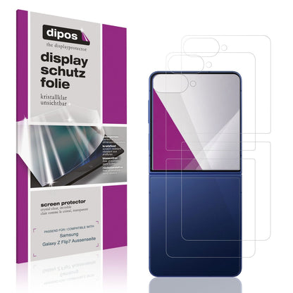 4x Schutzfolie klar für Samsung Galaxy Z Flip7 Aussenseite Display-Schutzfolie (2x Vorderseite + 2x Rückseite)