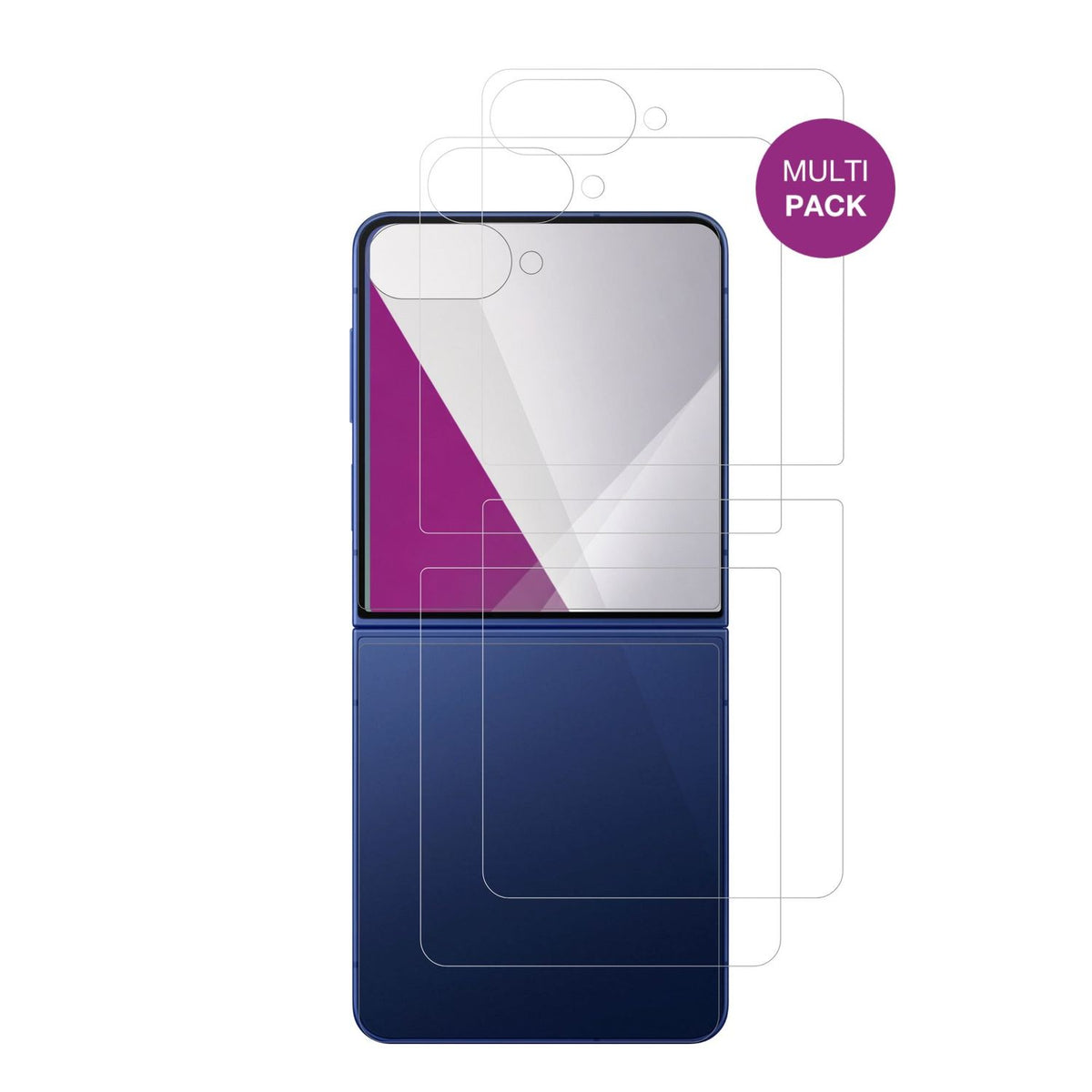 4x Schutzfolie klar für Samsung Galaxy Z Flip7 Aussenseite Display-Schutzfolie (2x Vorderseite + 2x Rückseite)