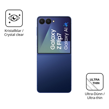 Dünne und klare Folie passend zugeschnitten für Samsung GalaxyZ Flip 7