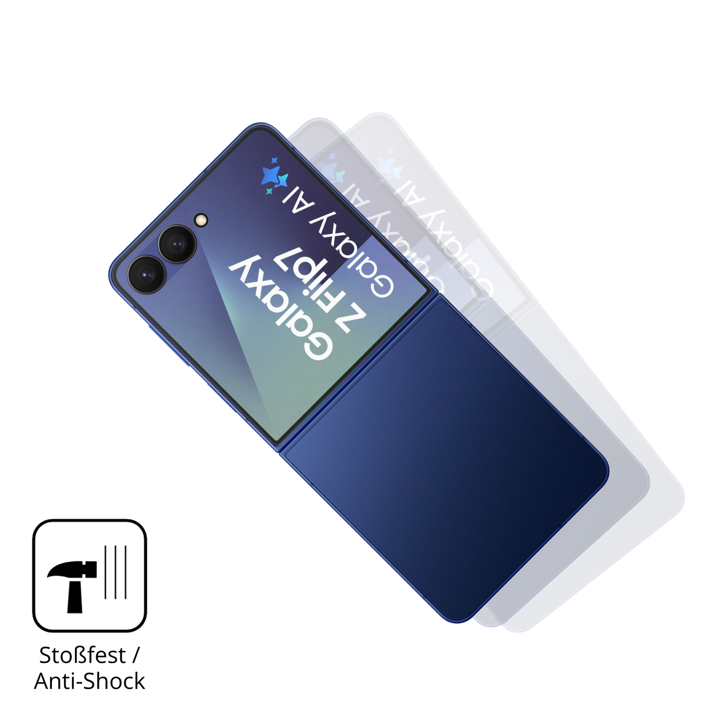 9H Hartbeschichtete, flexible Folie passend zugeschnitten für Samsung Galaxy Z Flip7 Aussenseite