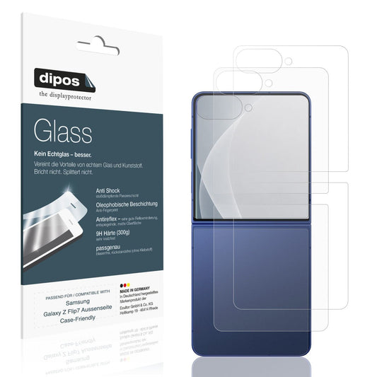 2x 9H Schutzfolie matt für Samsung Galaxy Z Flip7 Aussenseite Case-Friendly Panzerfolie (je 1x Aussen-Display + Rückseite)