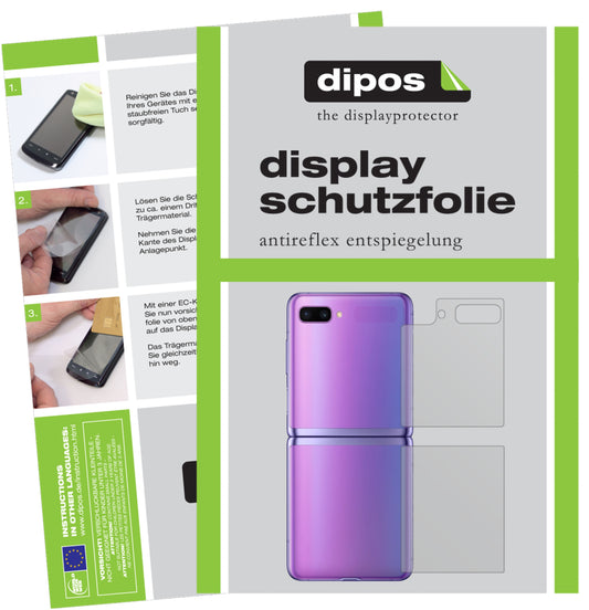 2x Schutzfolie matt für Samsung Galaxy Z Flip Rückseite Display-Schutzfolie