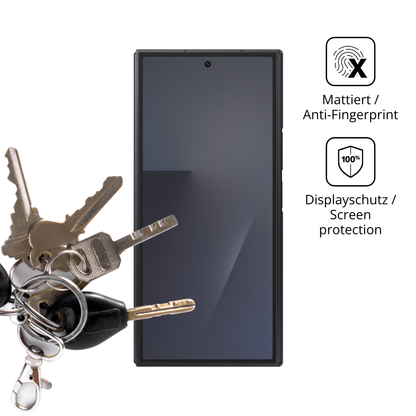 dipos Displayschutz für Samsung Galaxy Z TriFold Aussenseite, mattierte Oberfläche, Blickschutzfilter und perfekter Passform