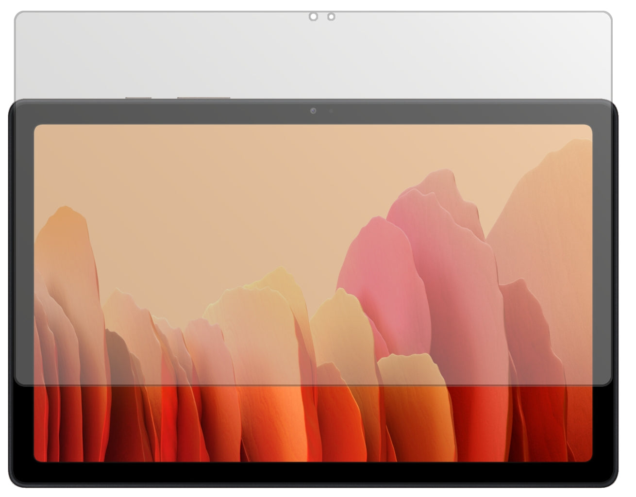 SamsungGalaxy Tab A7 10.4 Zoll (2020) mit aufgebrachter dipos Displayschutzfolie, die lästige Fingerabdrücke minimiert