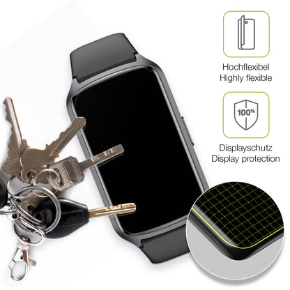 dipos Displayschutz für Sanorum Smartwatch 1.47 Zoll, transparente Oberfläche, perfekte Passform auch für die Rundungen