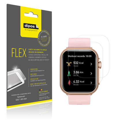 Klare Displayschutzfolie von dipos passend für Sanorum G62 1.85 Zoll, 100% Displayabdeckung und blasenfreie Montage