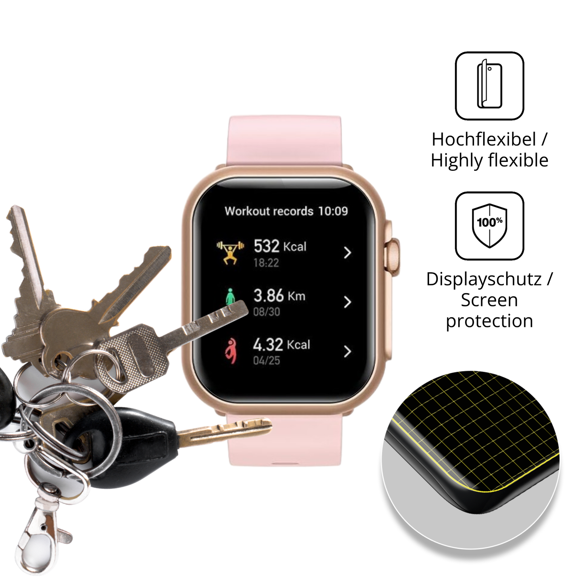 dipos Displayschutz für Sanorum G62 1.85 Zoll, transparente Oberfläche, geringe Dicke und perfekte Passform