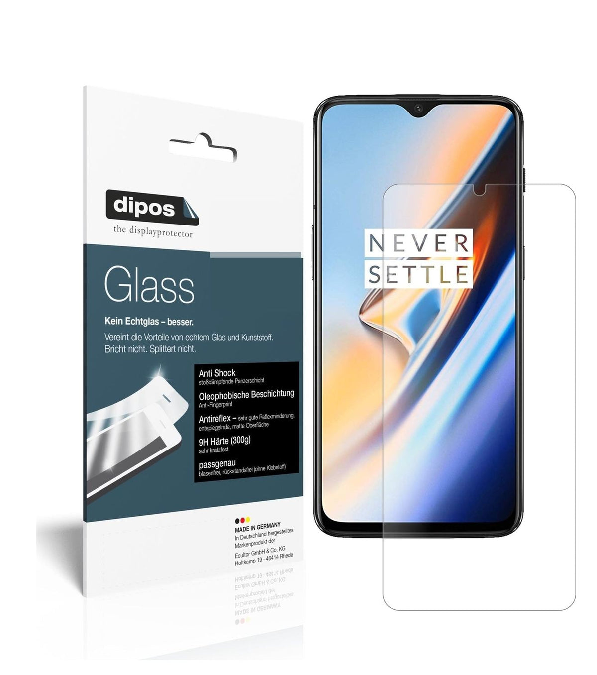 1x 9H Schutzfolie matt für OnePlus 6T Panzerfolie