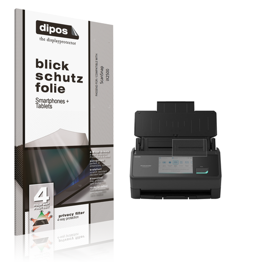 Blickschutzfolie von dipos passend für ScanSnap iX2500, präziser Zuschnitt und blasenfrei montiert