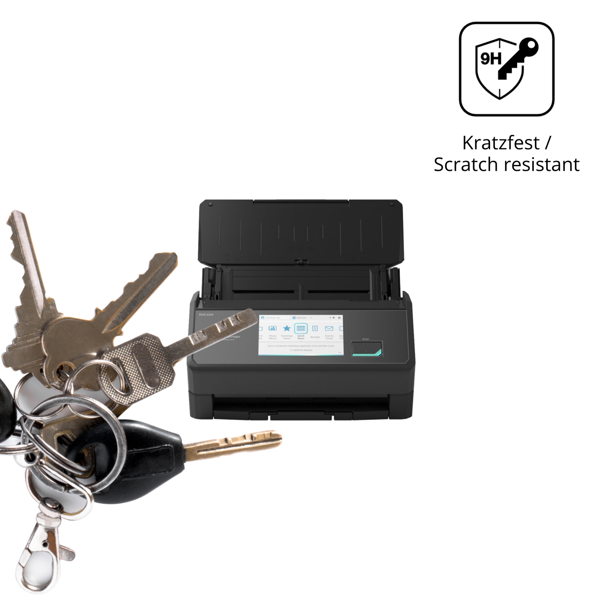 dipos Displayschutz für ScanSnap iX2500, mattierte Oberfläche, robuste Festigkeit und perfekte Passform