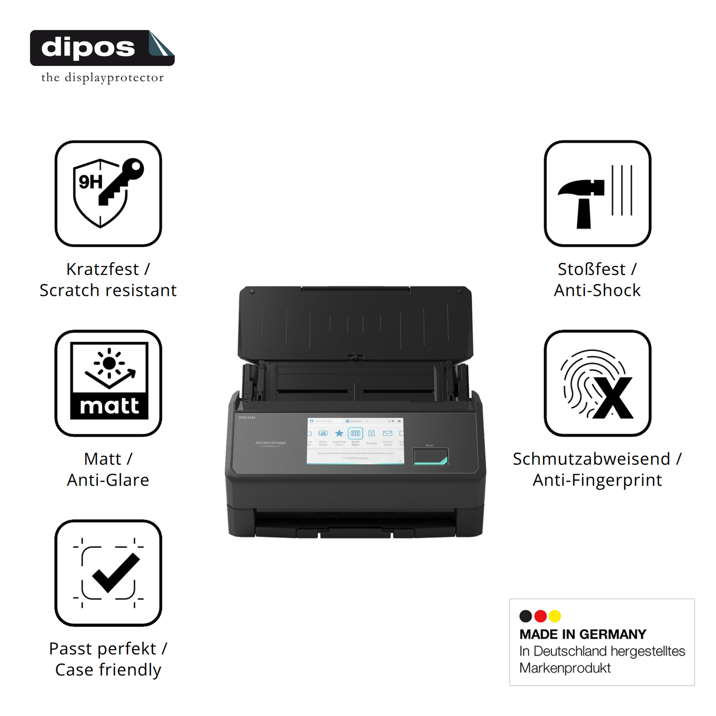 Displayschutz hergestellt in Deutschland, höchste Qualität made in Germany