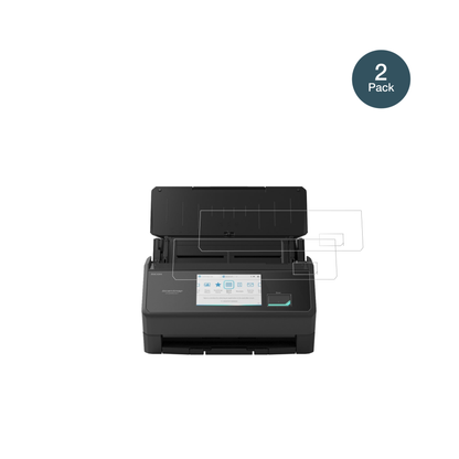 ScanSnapiX2500 mit aufgebrachter dipos Flex Schutzfolie, glasklare Darstellung ohne Einschränkungen