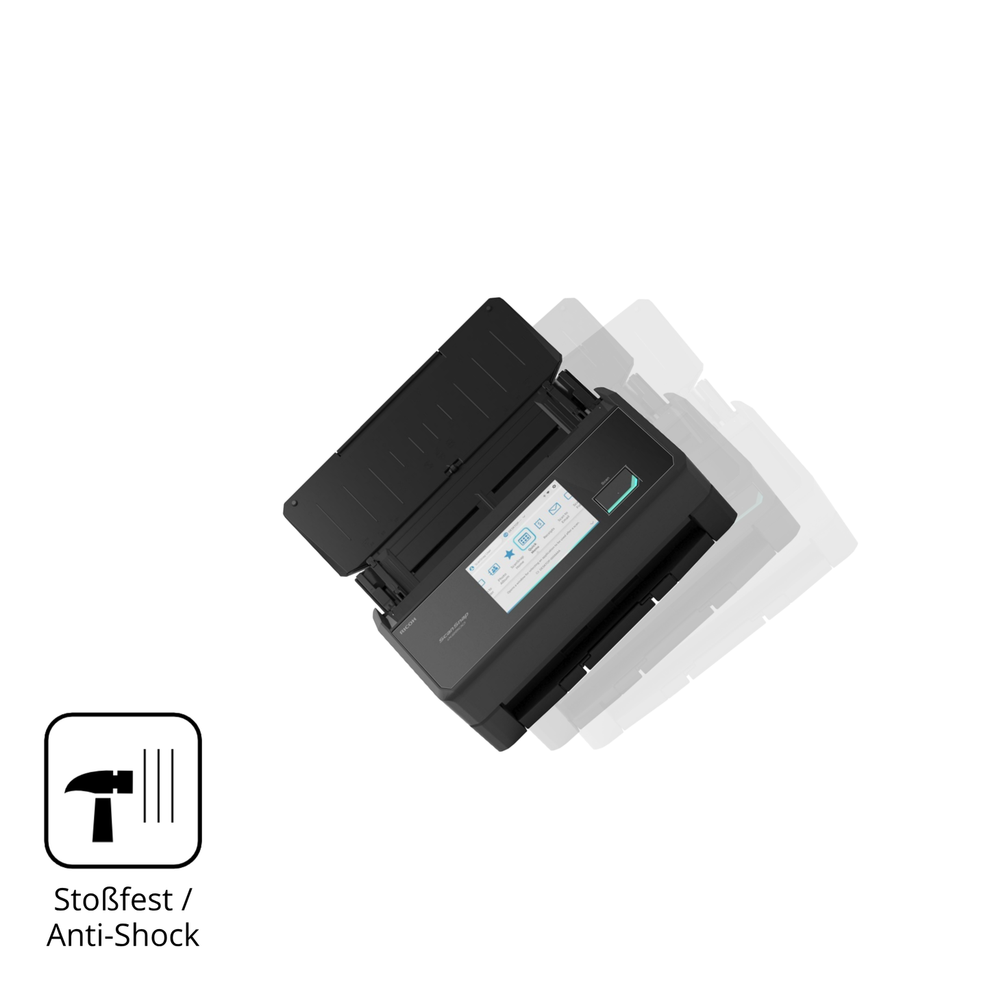 Schutz gegen Kratzer auf dem ScanSnap iX2500 Glas durch Schlüssel, Stöße gegen die Tischkante oder Stürze