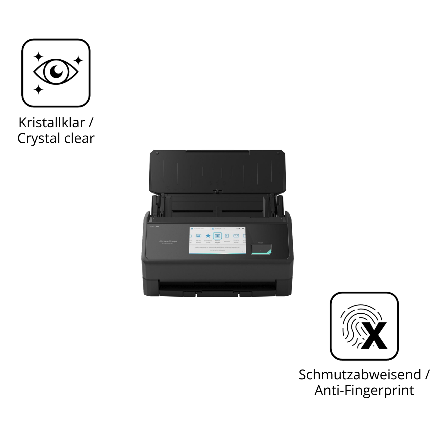 Flexible TPU-Folie passend zugeschnitten für ScanSnap iX2500, vollständige Abdeckung