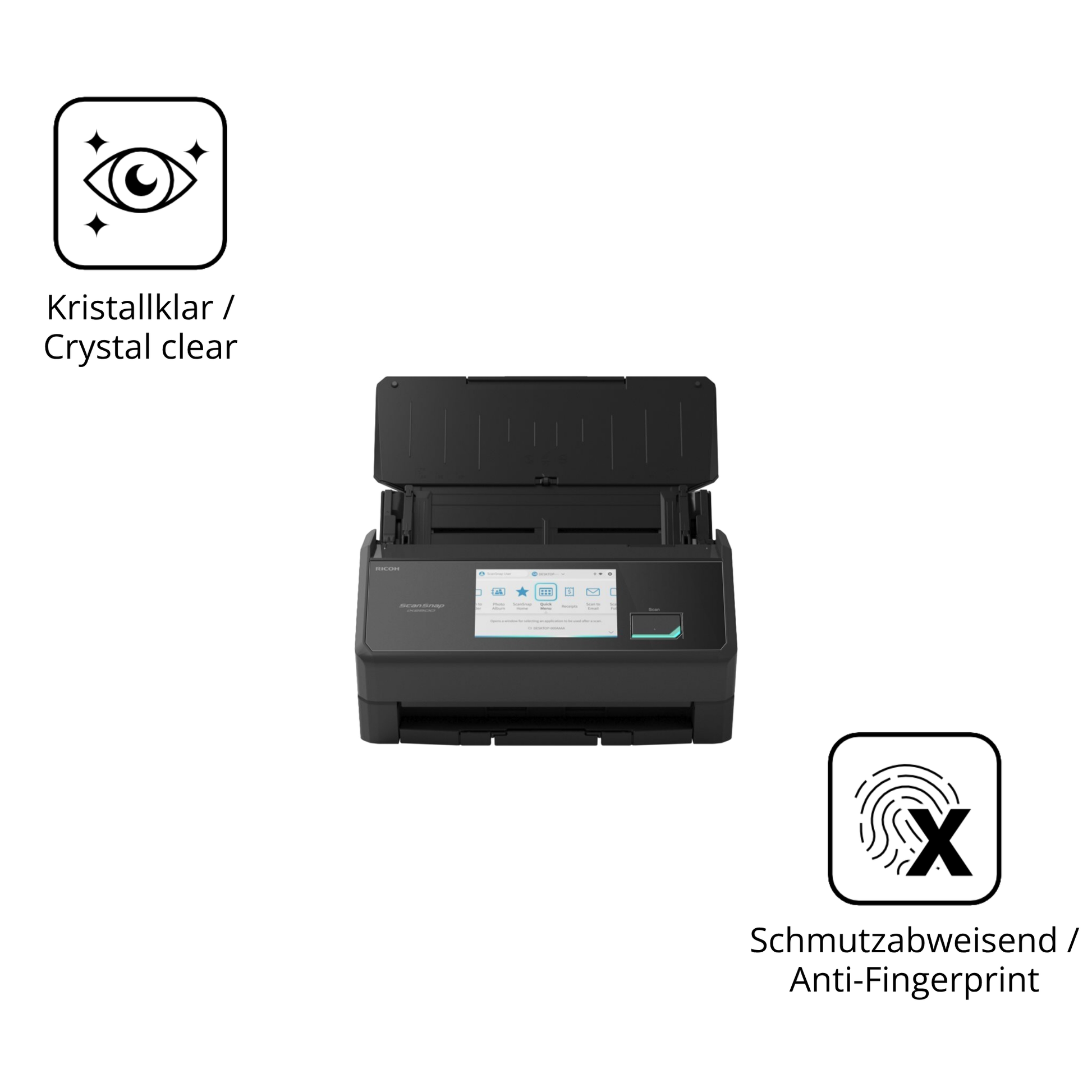 Flexible TPU-Folie passend zugeschnitten für ScanSnap iX2500, vollständige Abdeckung