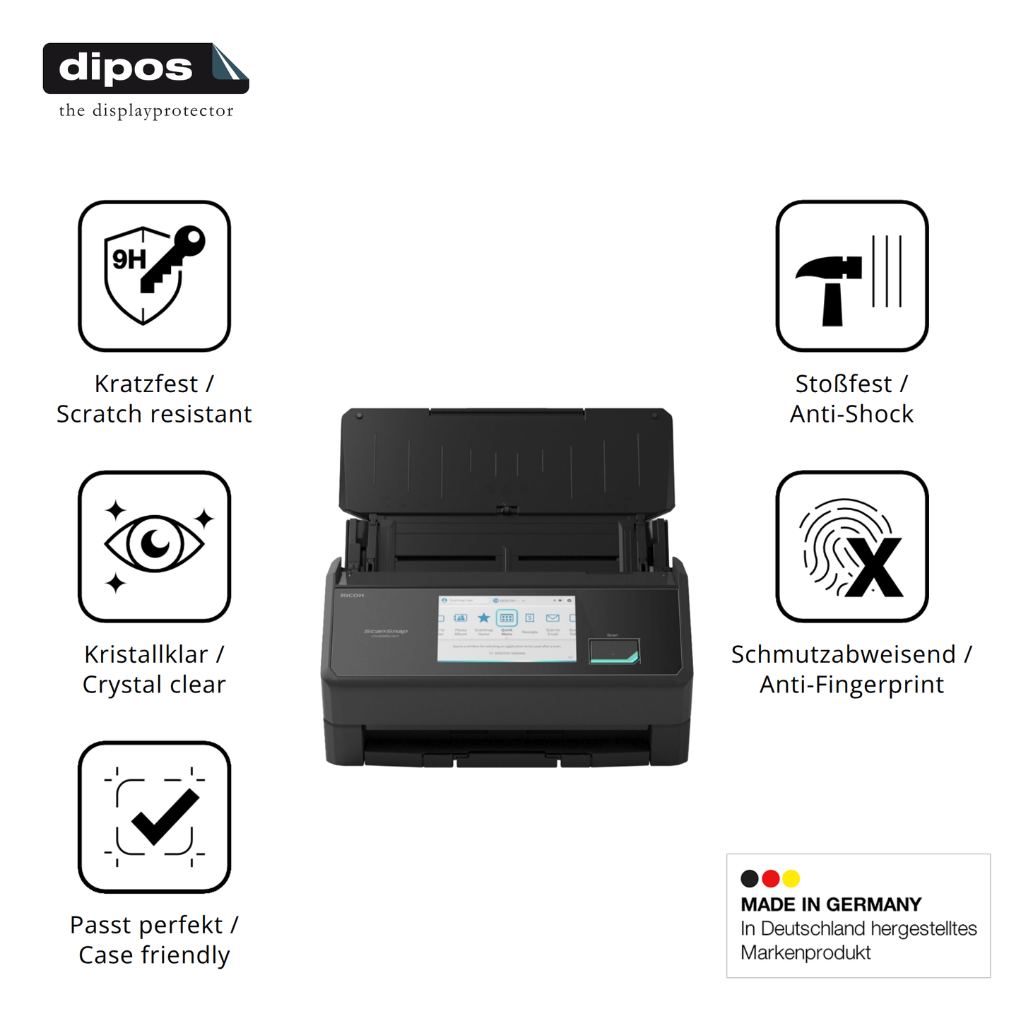 Displayschutz hergestellt in Deutschland, höchste Qualität made in Germany