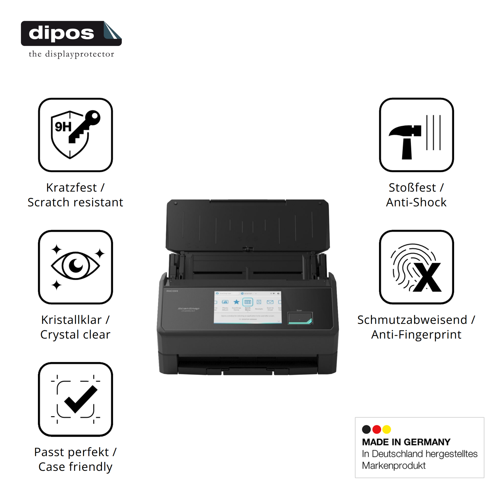 Displayschutz hergestellt in Deutschland, höchste Qualität made in Germany