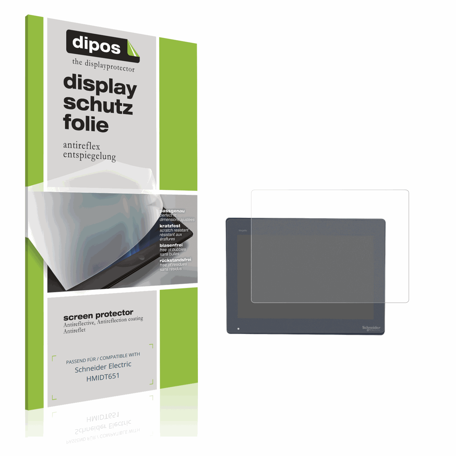 Matte Displayschutzfolie von dipos passend für schneider electrichmidt651, präziser Zuschnitt und blasenfrei montiert