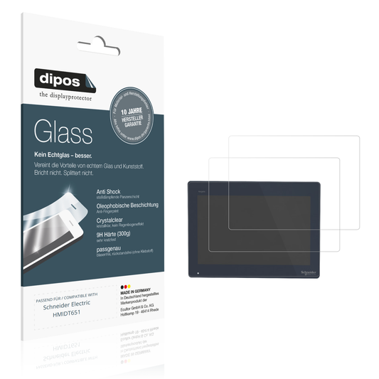 Klare Displayschutzfolie von dipos passend für schneider electrichmidt651, 9H kratzfest und blasenfrei montiert