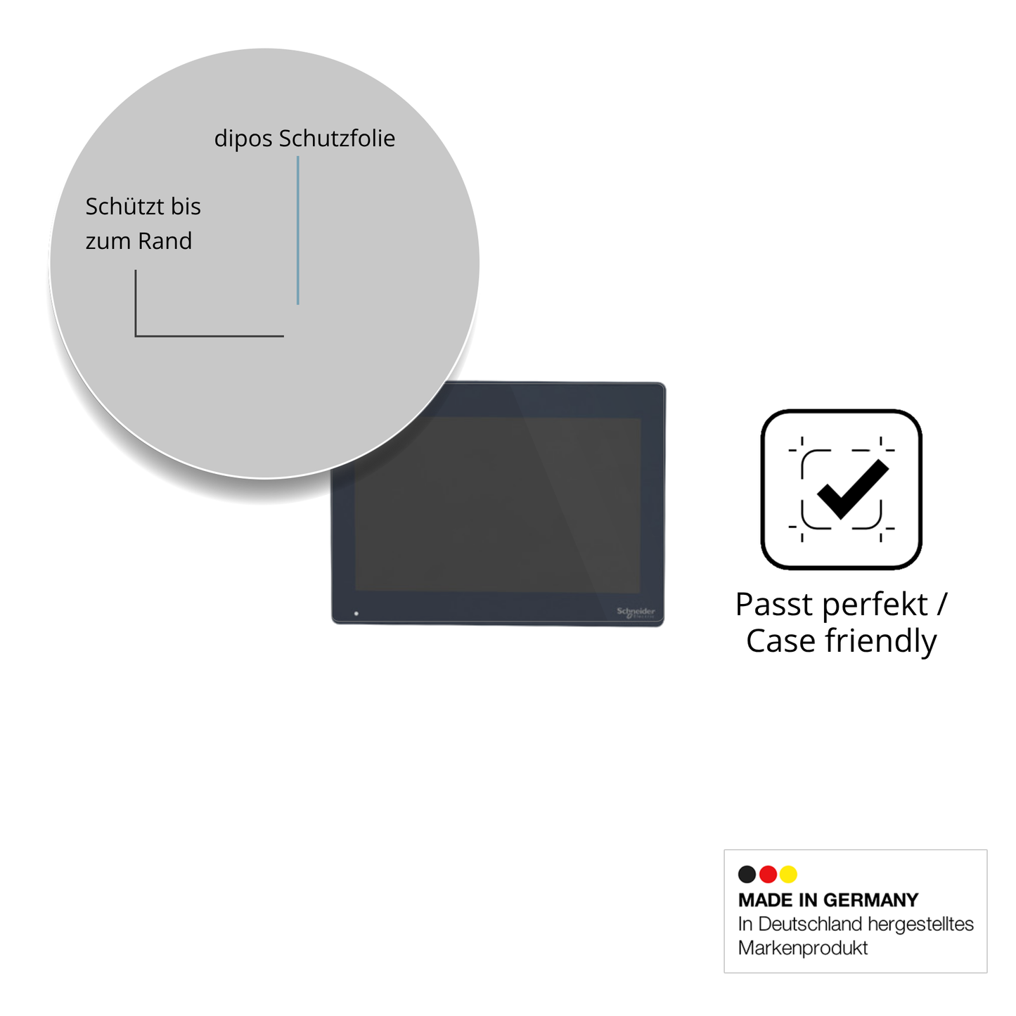 Besonders flexibler Displayschutz mit Anti-Shock-Schicht im Materialmix