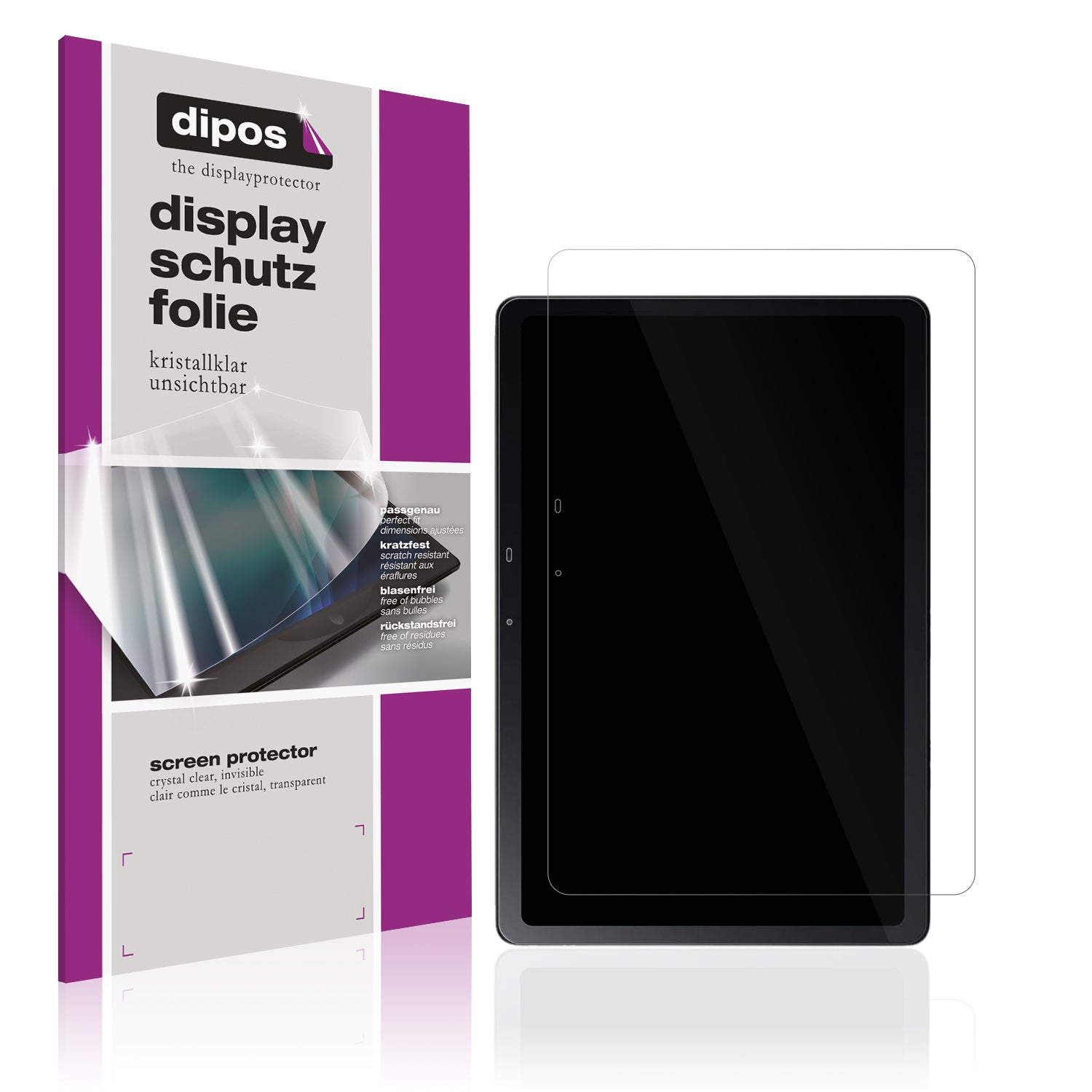 Klare Displayschutzfolie von dipos passend für Acer Iconia Tab V11, präziser Zuschnitt und blasenfrei montiert