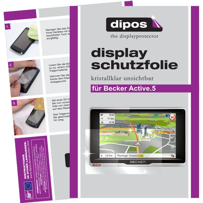 Klare Displayschutzfolie von dipos passend für Active.5 Becker, präziser Zuschnitt und blasenfrei montiert