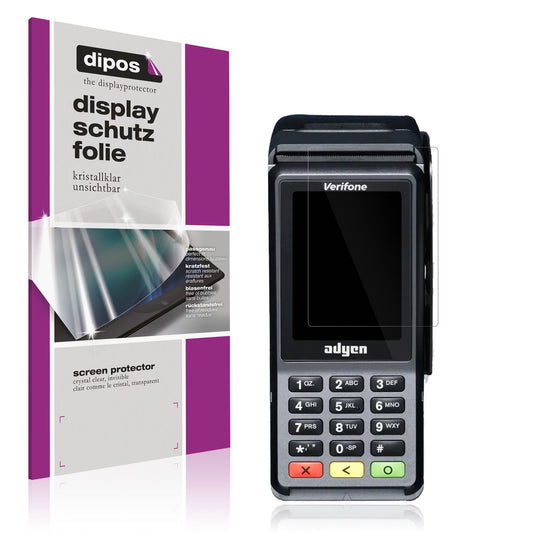 Klare Displayschutzfolie von dipos passend für Adyen V400c Plus, präziser Zuschnitt und blasenfrei montiert