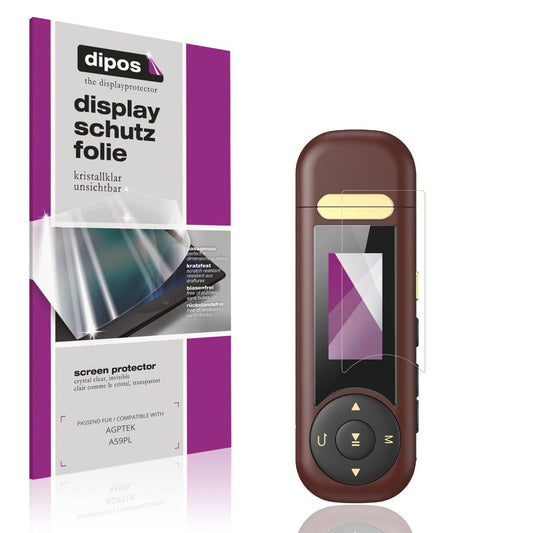 Klare Displayschutzfolie von dipos passend für AGPTEK A59PL, präziser Zuschnitt und blasenfrei montiert