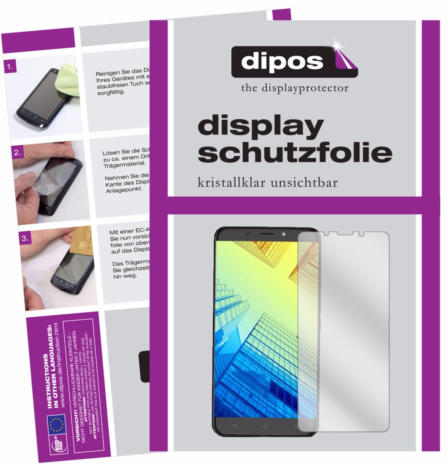 Klare Displayschutzfolie von dipos passend für Alcatel   A7 XL, präziser Zuschnitt und blasenfrei montiert