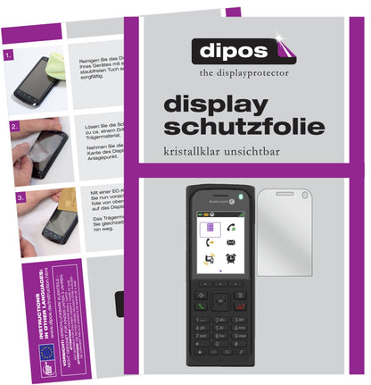 Klare Displayschutzfolie von dipos passend für Alcatel 8262, präziser Zuschnitt und blasenfrei montiert