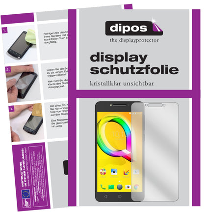 Klare Displayschutzfolie von dipos passend für Alcatel A5 LED, präziser Zuschnitt und blasenfrei montiert