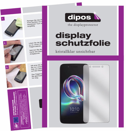 Klare Displayschutzfolie von dipos passend für Alcatel Idol 5, präziser Zuschnitt und blasenfrei montiert