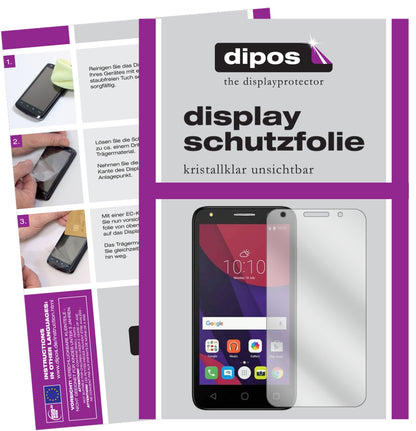 Klare Displayschutzfolie von dipos passend für Alcatel Pixi 4, präziser Zuschnitt und blasenfrei montiert