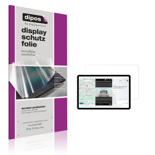 Klare Displayschutzfolie von dipos passend für ALLDOCUBE iPlay 70 Max Pro, präziser Zuschnitt und blasenfrei montiert
