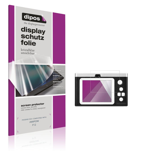 Klare Displayschutzfolie von dipos passend für AMIPOW F12, präziser Zuschnitt und blasenfrei montiert