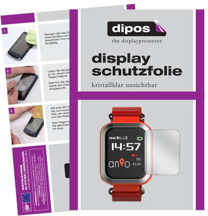 Klare Displayschutzfolie von dipos passend für Anio 3 Touch, präziser Zuschnitt und blasenfrei montiert