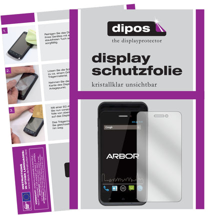 Klare Displayschutzfolie von dipos passend für Arbor Gladius 5, präziser Zuschnitt und blasenfrei montiert