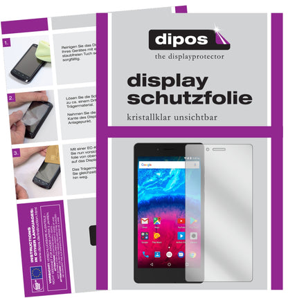 Klare Displayschutzfolie von dipos passend für Archos 50 Core 5,0 Zoll, präziser Zuschnitt und blasenfrei montiert