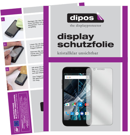 Klare Displayschutzfolie von dipos passend für Archos 55 Graphite, präziser Zuschnitt und blasenfrei montiert