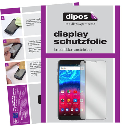 Klare Displayschutzfolie von dipos passend für Archos Core 60S, präziser Zuschnitt und blasenfrei montiert