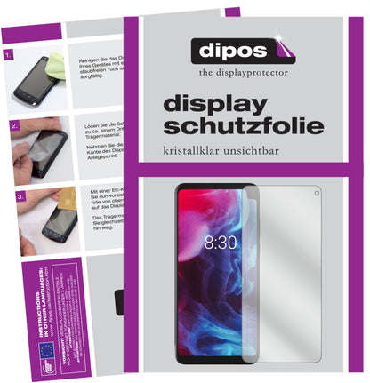 Klare Displayschutzfolie von dipos passend für Archos Oxygen 68XL, präziser Zuschnitt und blasenfrei montiert