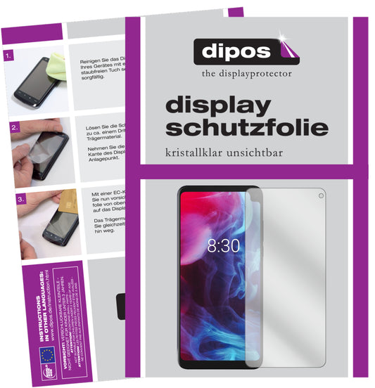 Klare Displayschutzfolie von dipos passend für Archos Oxygen 68XL, präziser Zuschnitt und blasenfrei montiert