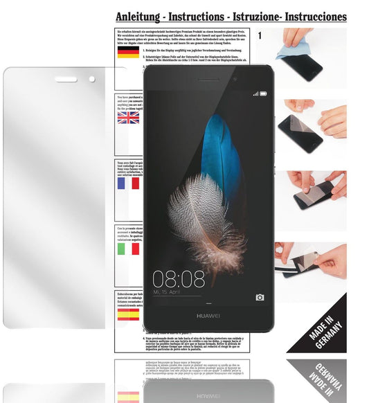 Klare Displayschutzfolie von dipos passend für Ascend P8 Lite Huawei, präziser Zuschnitt und blasenfrei montiert