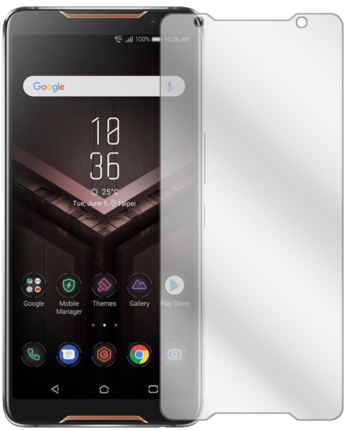 Klare Displayschutzfolie von dipos passend für Asus ROG Phone, präziser Zuschnitt und blasenfrei montiert