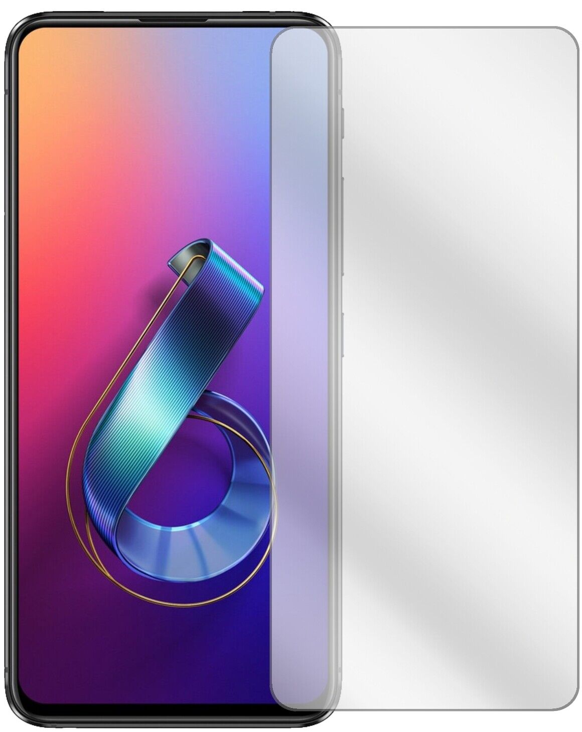Klare Displayschutzfolie von dipos passend für Asus Zenfone 6 (ZS630KL), präziser Zuschnitt und blasenfrei montiert